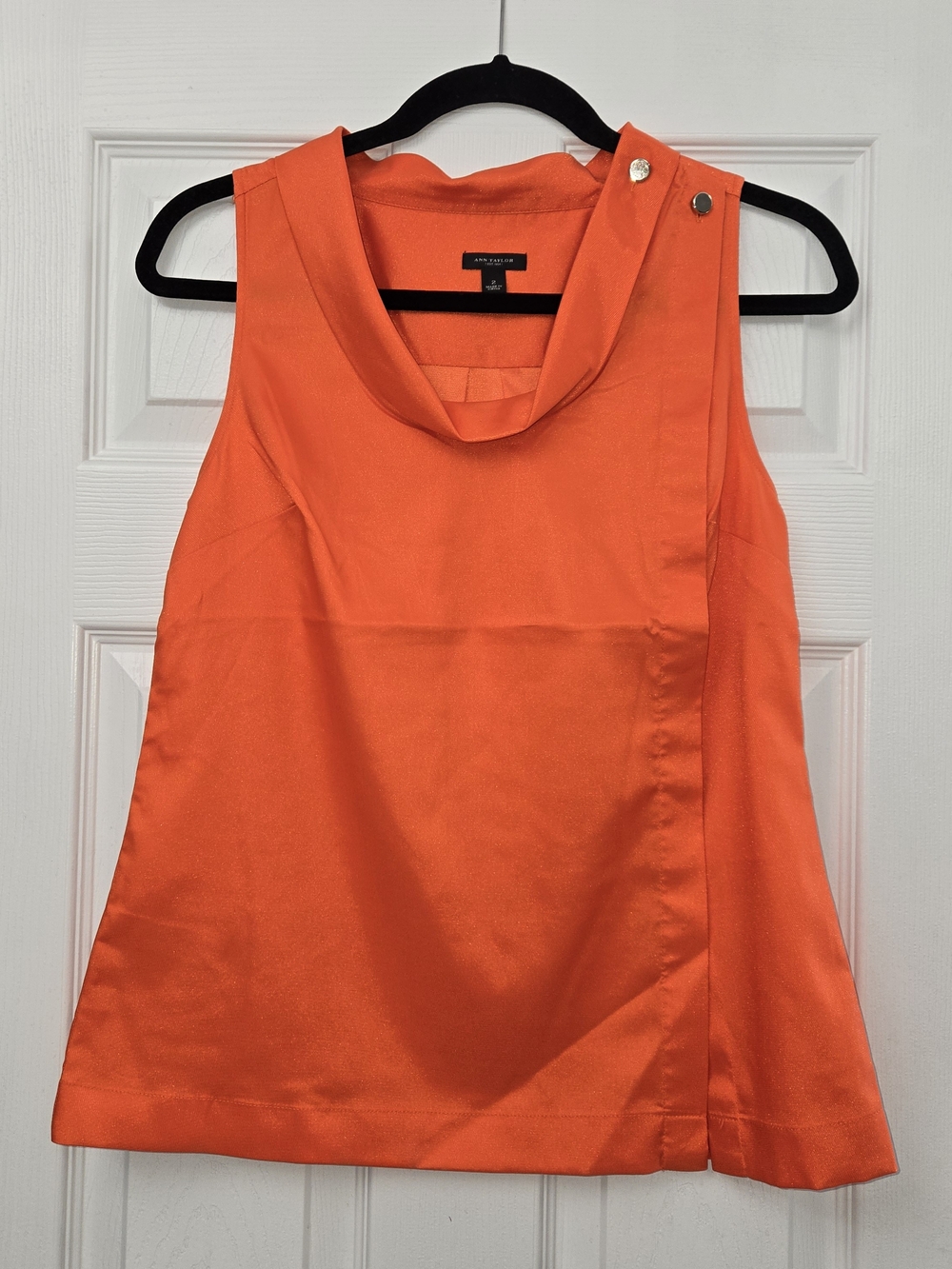 ​Ann Taylor Burnt Orange Cowl Neck Sleeveless Top Blouse Size 2